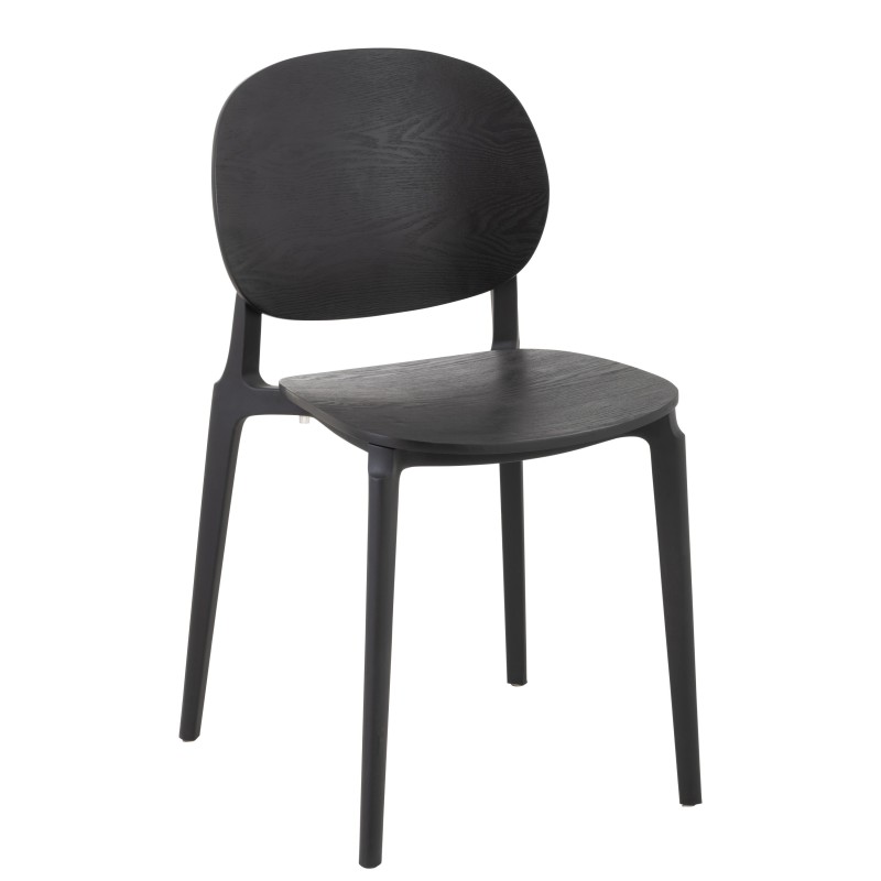 Chaise en plastique noir 53x40x82 cm Chaise en plastique noir 53x40x82 cm