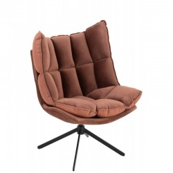 Chaise relax en métal orange 78x73x92cm