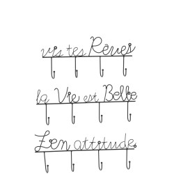 Set de 3 suspensions de Noël en métal noir 41.5x4.5x14 cm