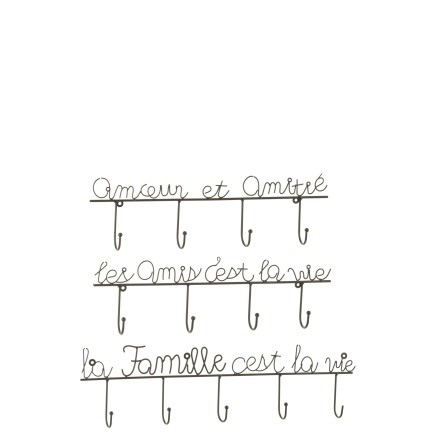 Set de 3 suspensions de Noël en métal noir 45.5x4.5x13 cm