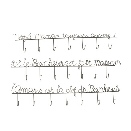 Set de 3 suspensions de Noël en métal noir 77x12.5x4 cm