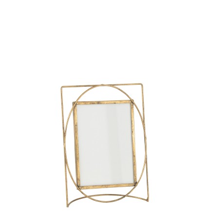 Cadre photo ovale et rectangulaire en métal doré 18x24cm