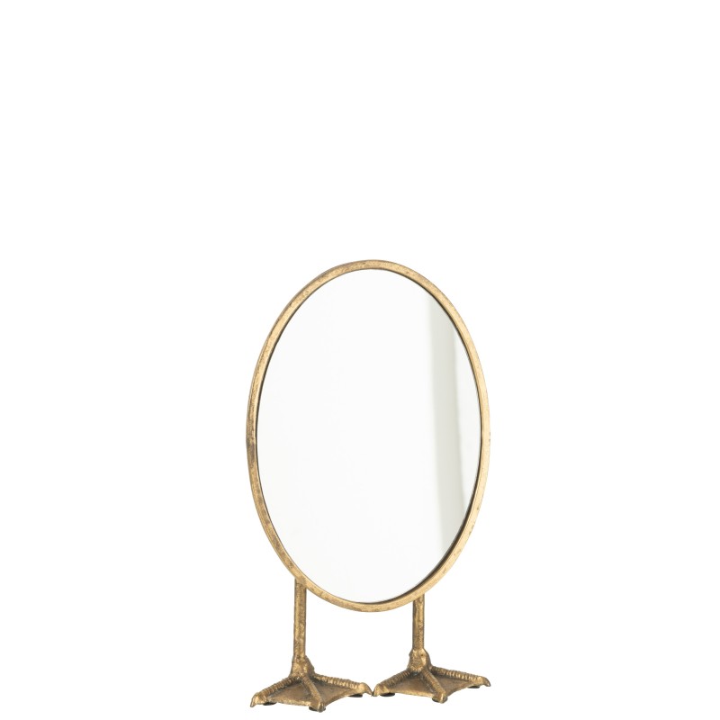 MIROIR SUR PATTES DE CANARD METAL/VERRE OR SMALL