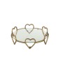 Plateau verre 6 coeurs en métal or 36x36x11 cm Plateau verre 6 coeurs en métal or 36x36x11 cm