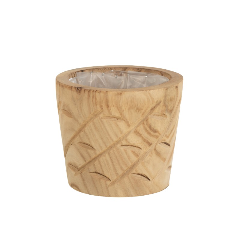 Cachepot de madera natural 20x20x17 cm