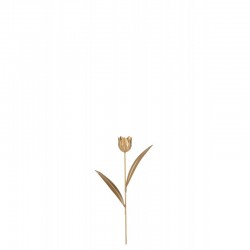 Tulipán artificial de metal dorado de 8x4x30 cm