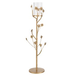 Candelabro de planta en metal dorado 20x20x79cm