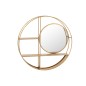 Étagère ronde avec miroir en métal doré H72cm