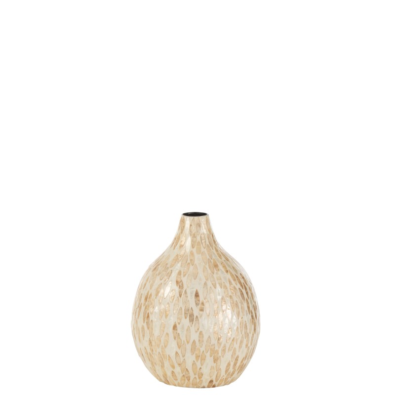 Vase goutte en bois beige 25x25x34 cm