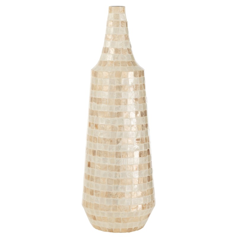 Vase en bois beige 23.5x23.5x70 cm