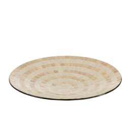 Plat rond en Papier beige 45x45x6 cm