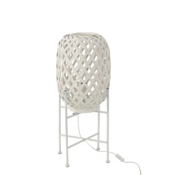 Lampadaire en bois blanc 26x26x63 cm