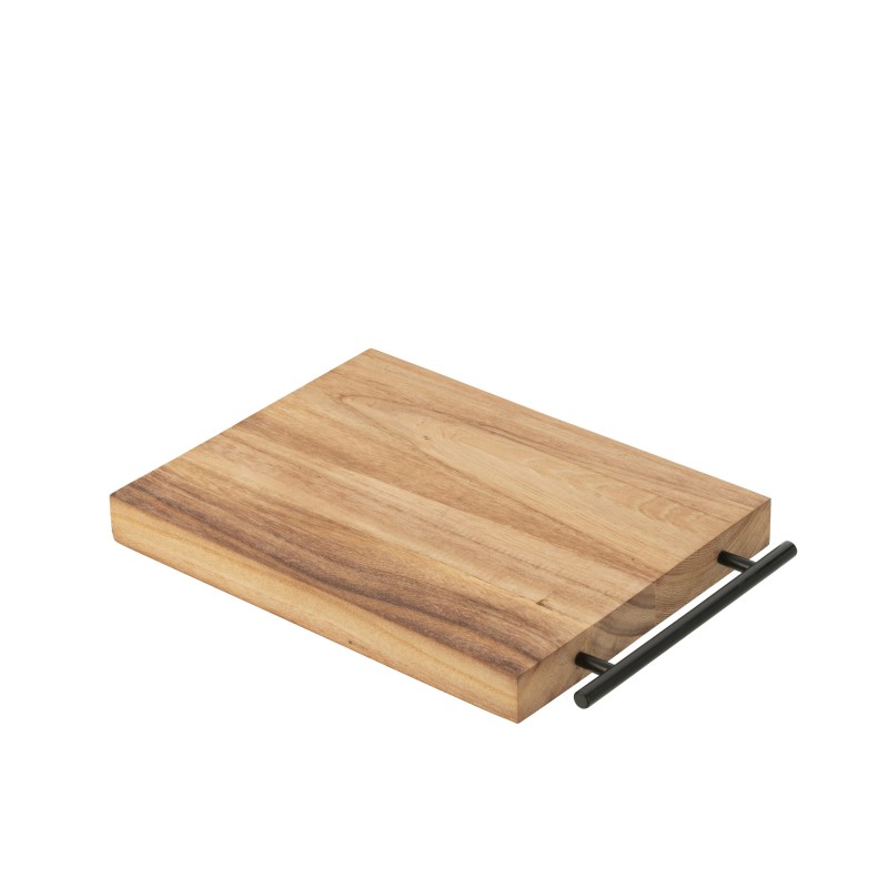 Tabla de cortar rectangular de madera natural de 31 cm de largo