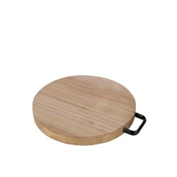 Tabla de cortar redonda de madera natural de 29 cm de diámetro