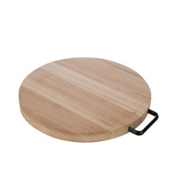 Planche à découper ronde en bois naturel D39cm