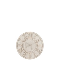 Horloge chiffres romains en bois blanc 58x5x58 cm