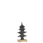 Albero di Natale decorativo in legno su base in alluminio nero 11x5x22cm