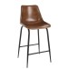 Tabouret de bar en cuir et métal marron 48x45x100 cm Tabouret de bar en cuir et métal marron 48x45x100 cm