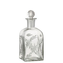 Carafe carrée avec motif en verre H23cm