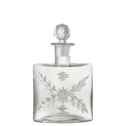Decanter ovale con motivo in vetro H23cm