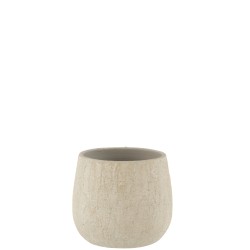 Vaso di fiori grezza in ceramica grigia 20x20x19 cm