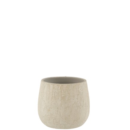 Vaso di fiori grezza in ceramica grigia 20x20x19 cm