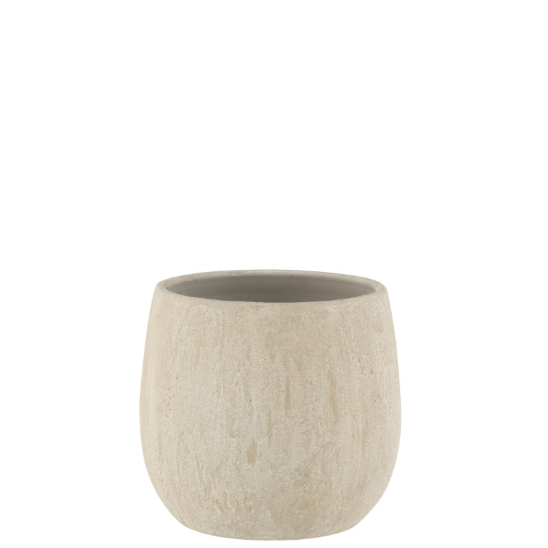 Cache-pot rugueux en céramique gris 24x24x23 cm