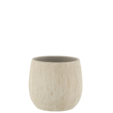 Cache-pot rugueux en céramique gris 24x24x23 cm