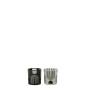 Lot de 2 photophores nordique en verre noir et blanc 7x7x8cm Lot de 2 photophores nordique en verre noir et blanc 7x7x8cm