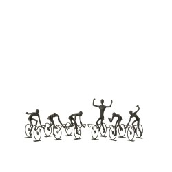 Set de 6 cyclistes en résine noir 15x10x18 cm