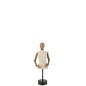 Busto con brazos sobre base de resina crema de 7.5x12x31 cm
