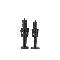 Set de 2 cascanueces de resina negro 10x10x39.5 cm