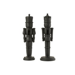 Set de 2 casse-noisettes en résine noir 14x14x47.5 cm