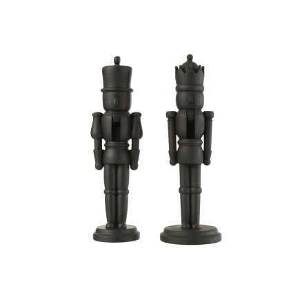 Set de 2 casse-noisettes en résine noir 14x14x47.5 cm