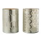 Lot de 2 photophores à motifs en verre argent 21x21x28cm Lot de 2 photophores à motifs en verre argent 21x21x28cm