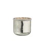 Portavelas con diamantes de vidrio plateado 14x14x14cm