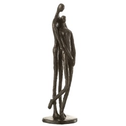 Couple en polyrésine brun foncé 11x10x37.5 cm
