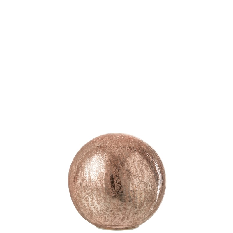 Boule led en verre rose 15x15x14 cm