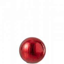 Boule led en verre rouge 15x15x14 cm