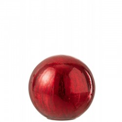 Boule led en verre rouge 20x20x19 cm