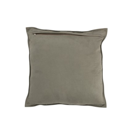 Coussin carré avec damier en cuir vert 45x45cm