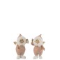 Set de 2 Anges de Noël en résine rose 13x9.5x22 cm Set de 2 Anges de Noël en résine rose 13x9.5x22 cm