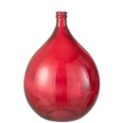 Vase dame jeanne en verre rouge 38x38x56 cm