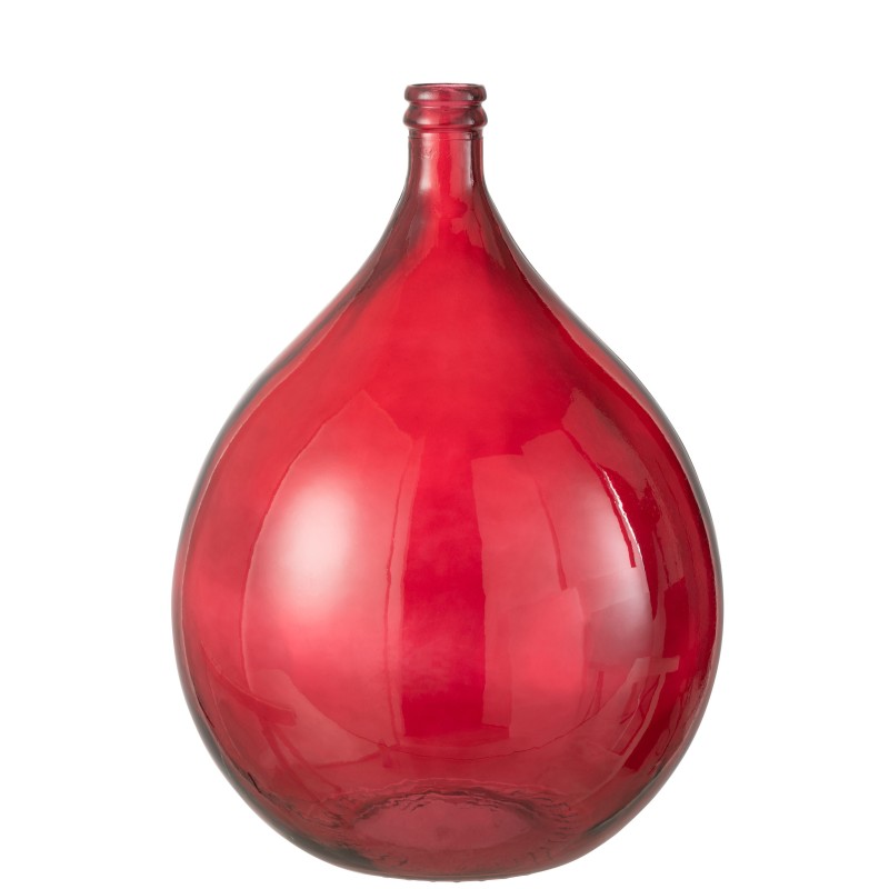 Jarrón de vidrio rojo 38 x 38 x 56 cm Jarrón de vidrio rojo 38 x 38 x 56 cm