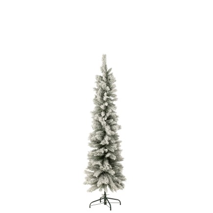 Sapin de Noël artificiel enneigé en plastique vert 47x47x184 cm