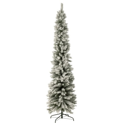 Sapin de Noël artificiel enneigé en plastique vert 57x57x240 cm