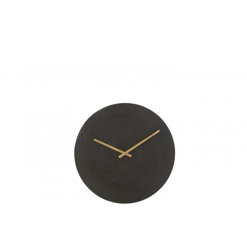 Horloge ronde en métal noir 37x37x4 cm