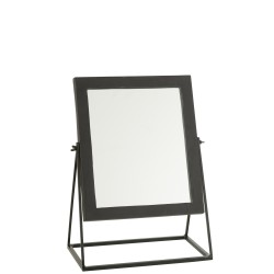 Miroir carré sur pied en métal noir 34x20x47cm