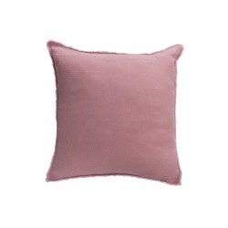 Coussin délavé en lin vieux rose 45x45cm