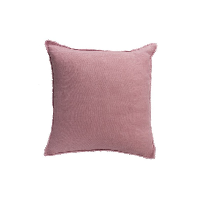 Coussin délavé en lin vieux rose 45x45cm